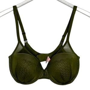 Victorias Secrets 34DDD Olive Lined Demi Buste Double Bra